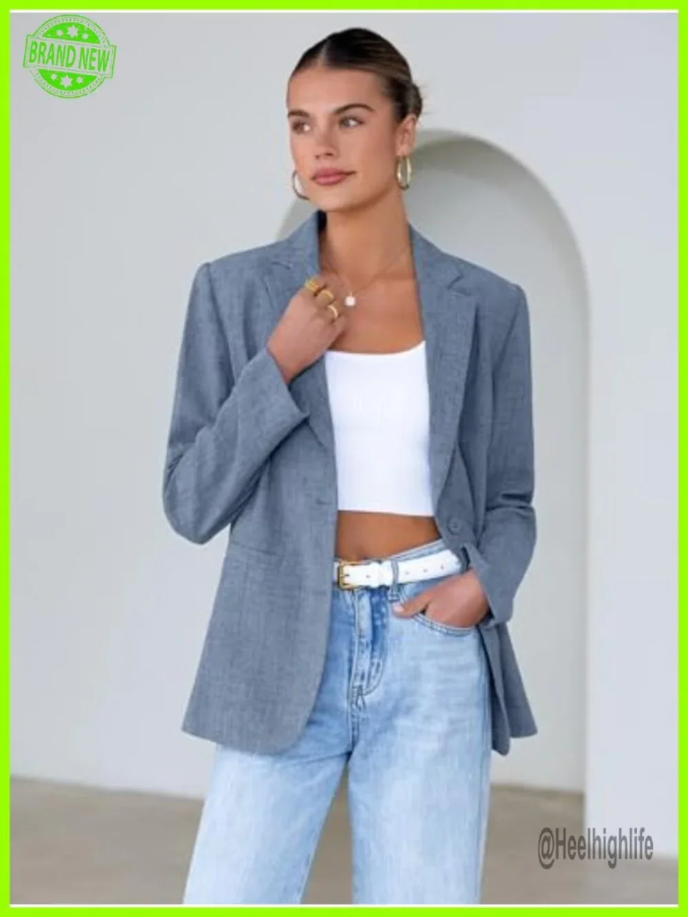 Oversized Blazer for Women Business Casual Long Sleeve Open Front Suit Jacket